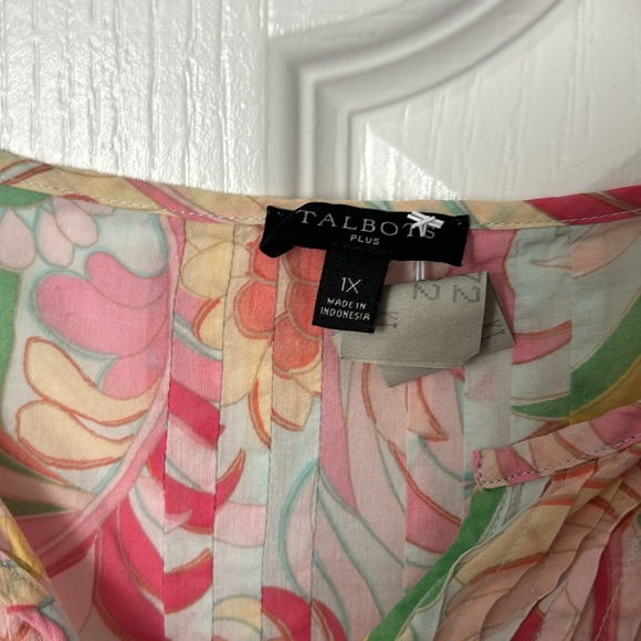Talbots linen tunic floral top - Picture 2 of 4
